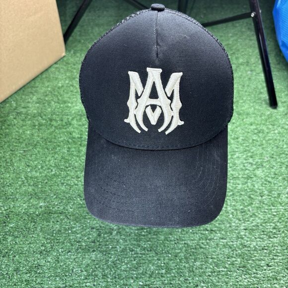 Amiri MA Logo Trucker Hat 'black' SnapBack Authentic Rare One Size - Picture 2 of 12